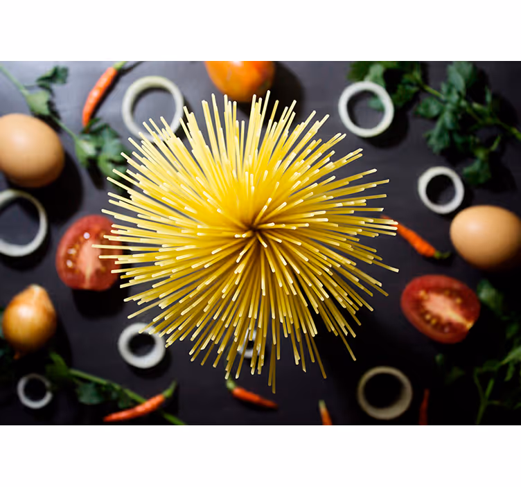 Spaghetti køkkenfototapet - TenStickers