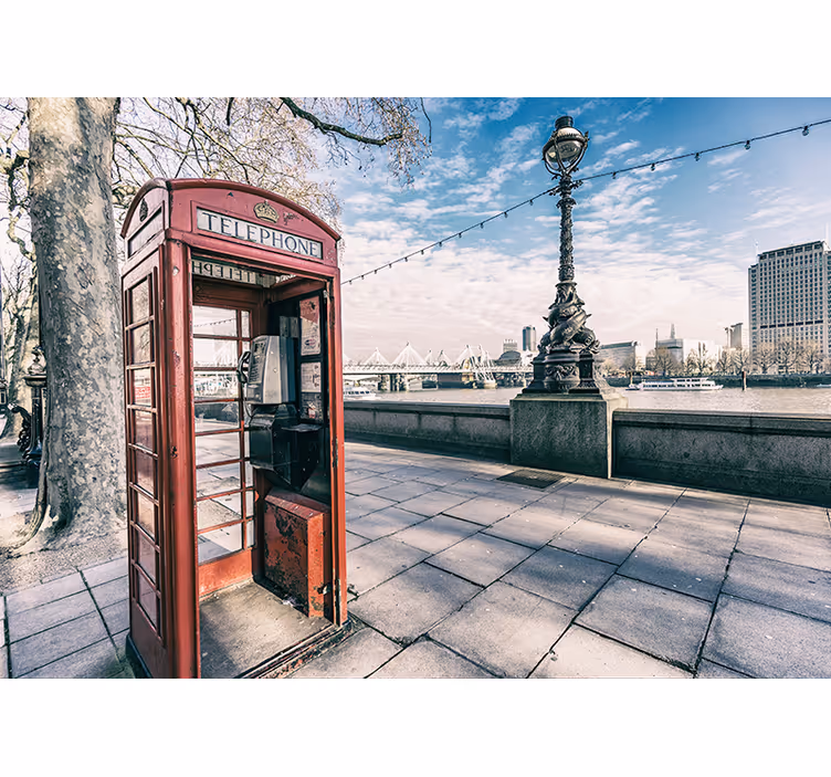 Rød telefonboks london fototapet - TenStickers