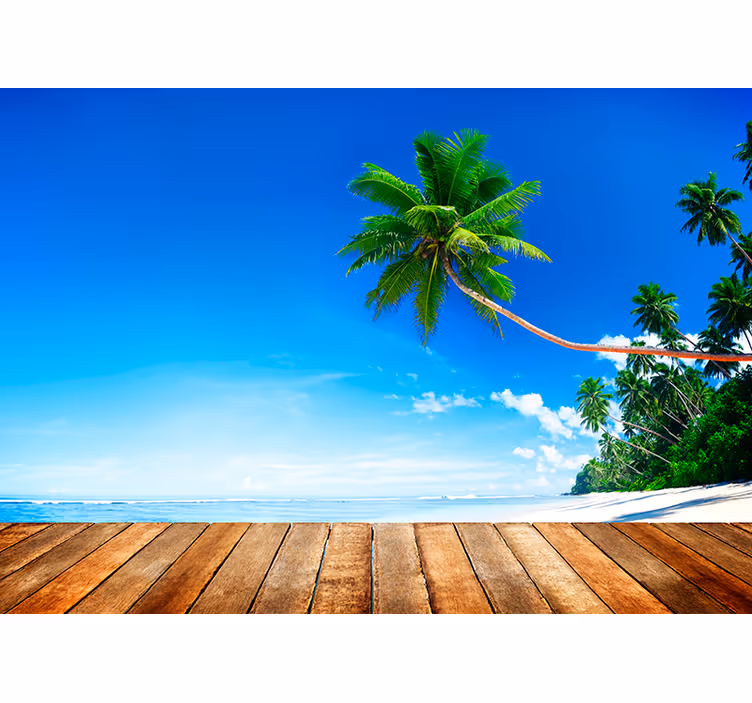Tropisk strand hav fototapet - TenStickers