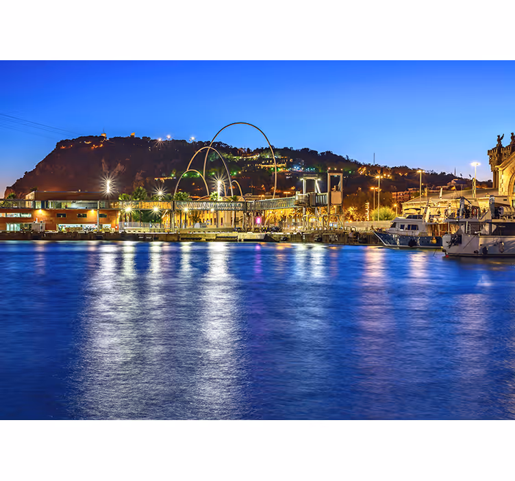 Barcelona atardecer montjuic byfototapet - TenStickers