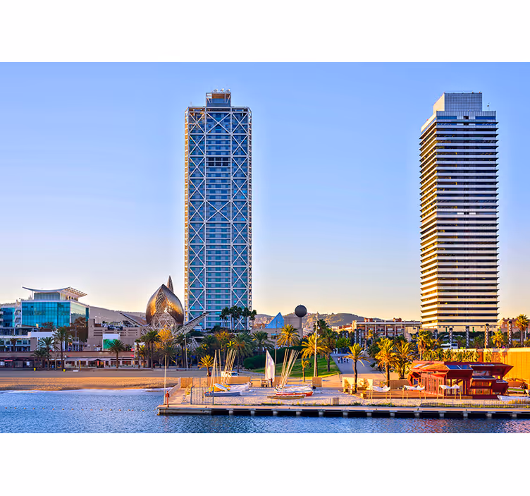 Puerto olímpico barcelona fototapet - TenStickers