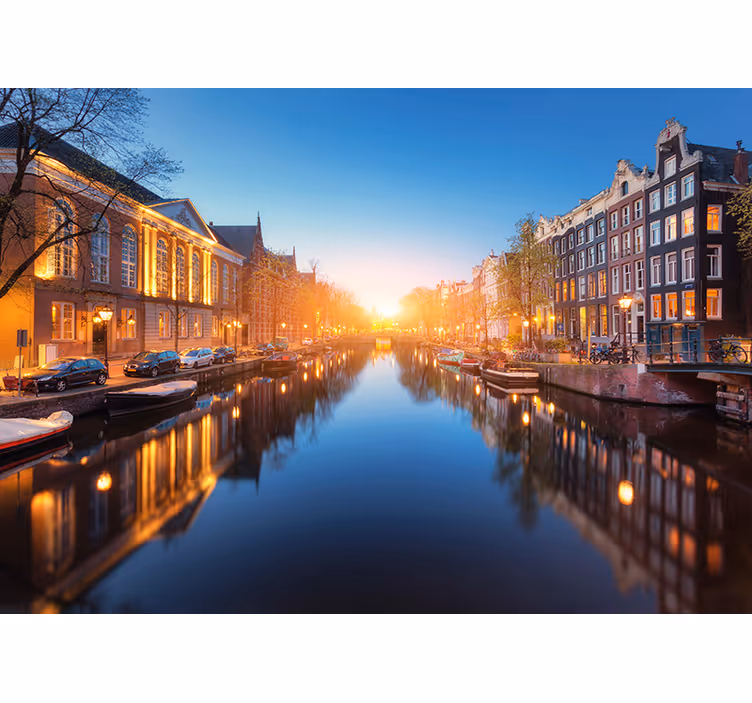 Byen fototapet amsterdam - TenStickers