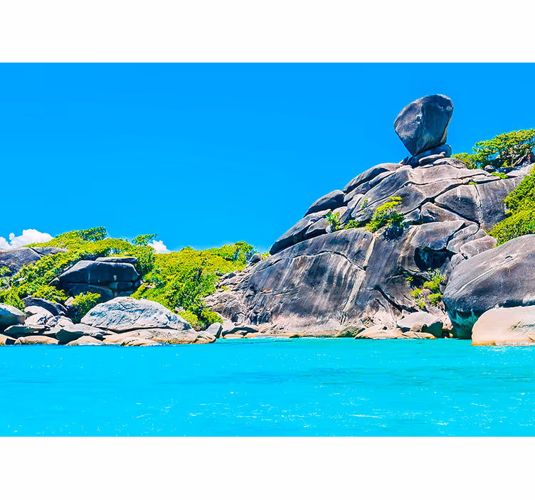 Sø i phuket med klipper 3d fototapet - TenStickers