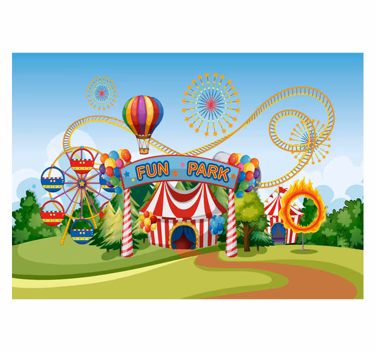 Sjov park børn 3d fototapet - TenStickers