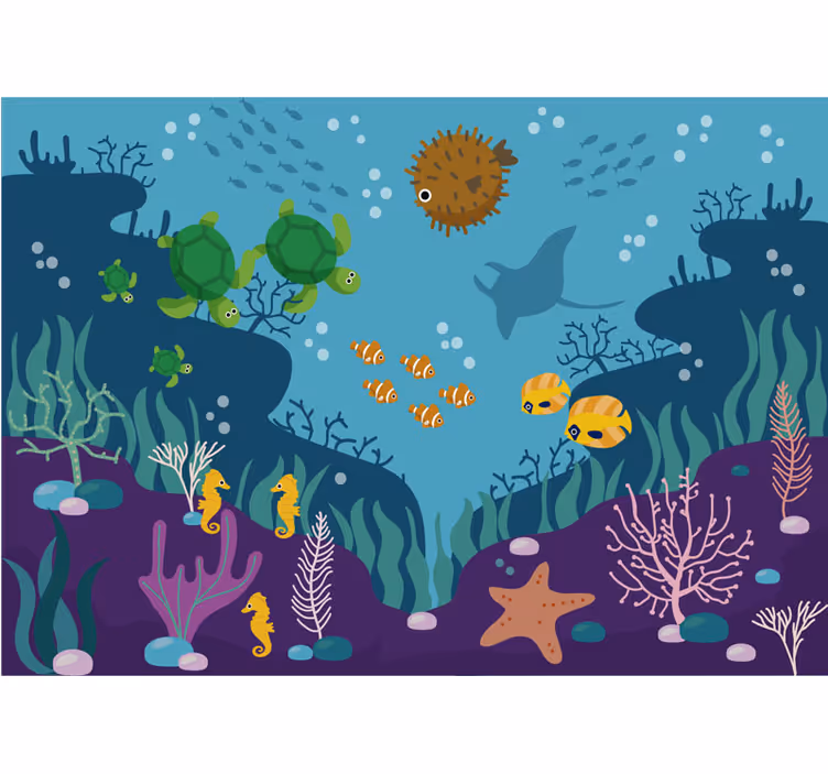 Havet fototapet fisk i vandet - TenStickers