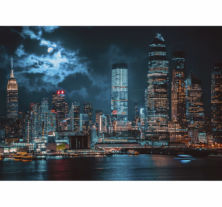 New york fototapet bybillede natbillede - TenStickers