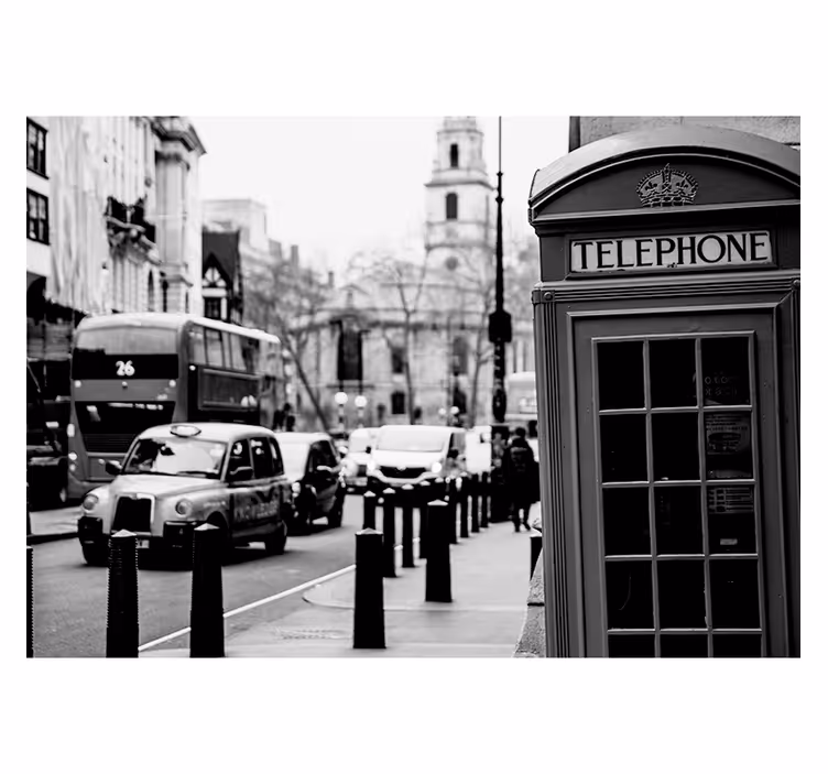 Sort og hvid london byfototapet - TenStickers