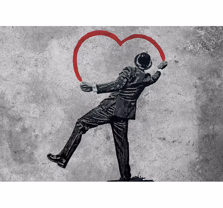 Banket graffiti på væggen fototapet - TenStickers