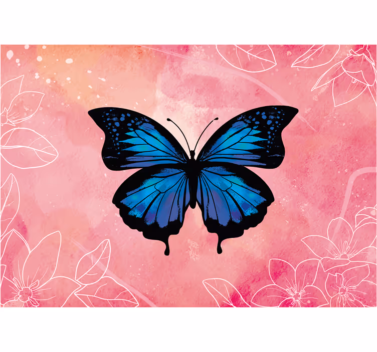 Fototapet blomster sommerfugl floral elegance - TenStickers