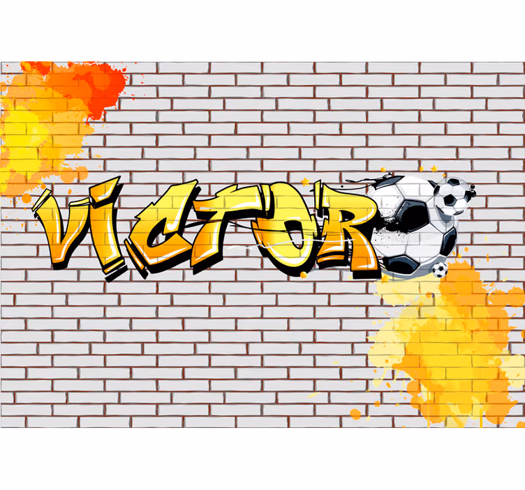 Fodboldgraffiti personaliserede fototapeter - TenStickers