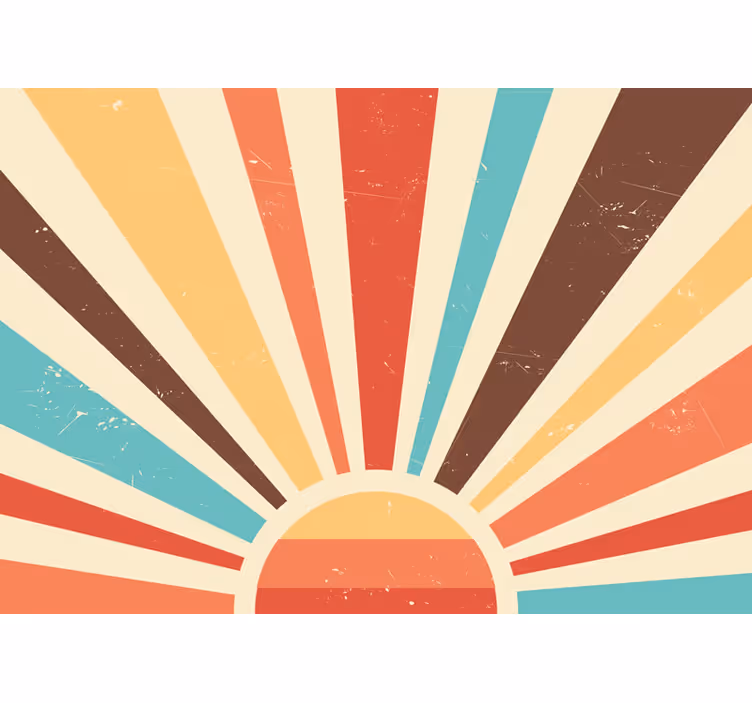 Abstrakt vintage solnedgang fotofototapet - TenStickers