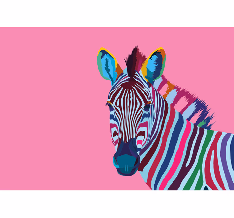 Zebra pop art dyr fototapet - TenStickers