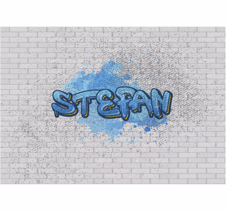 Blå graffiti brugerdefineret fototapet - TenStickers