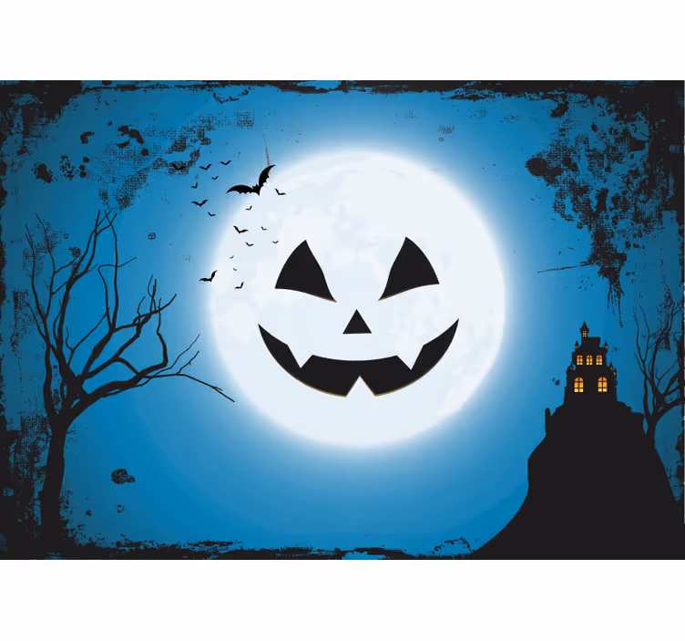 Uhyggeligt græskargrin halloween fototapet - TenStickers