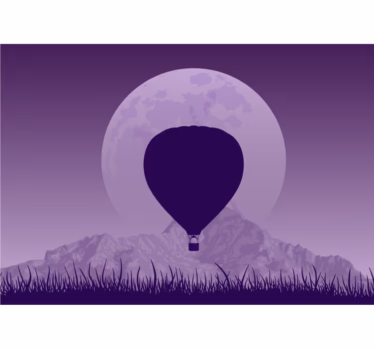 Varmluftballonflyvning landskab fototapet - TenStickers