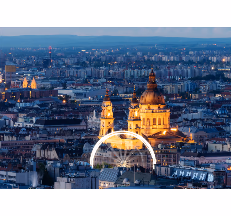 Historiske budapest natteliv fototapet af byer - TenStickers