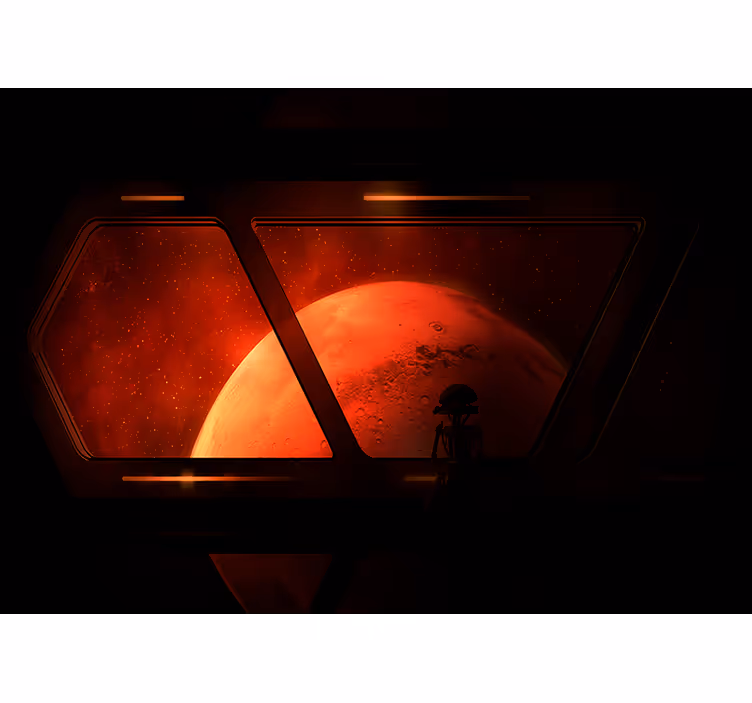 Rummet fototapet martiansk landskabsudsigt - TenStickers