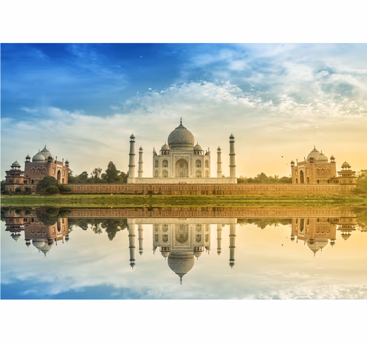 Fototapet af byer taj mahal spejlbillede - TenStickers
