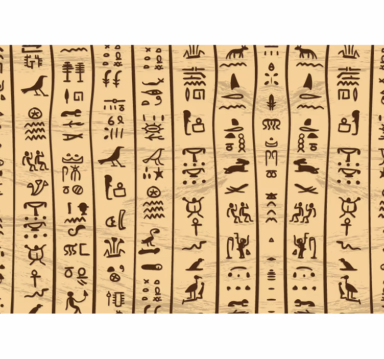 Egyptiske hieroglyffer stue vægmaleri - TenStickers