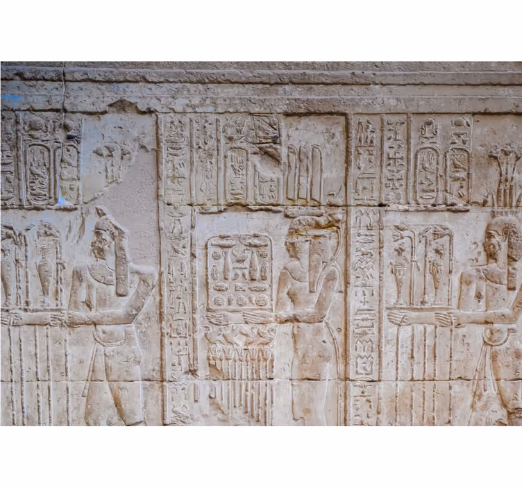 Egyptiske figurer stue vægmaleri - TenStickers
