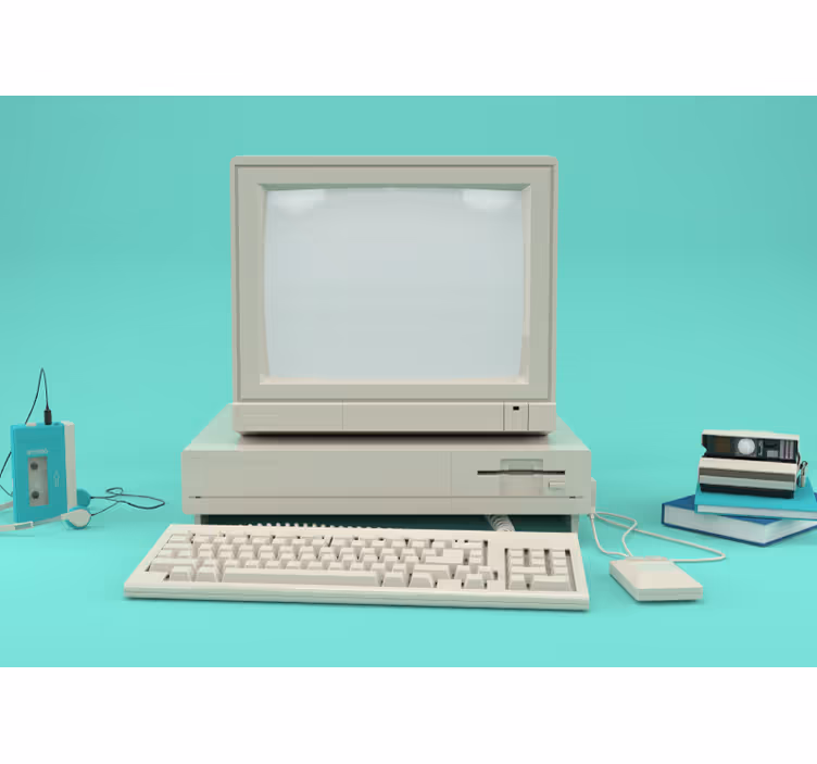 Gammel pc vintage vægmaleri - TenStickers