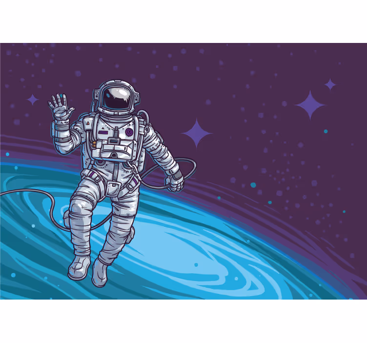 Astronaut svæver væk rummet fototapet - TenStickers