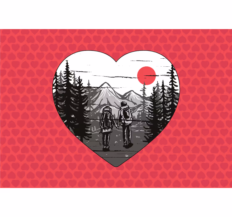 Camping vandreture bjerg vægmaleri - TenStickers