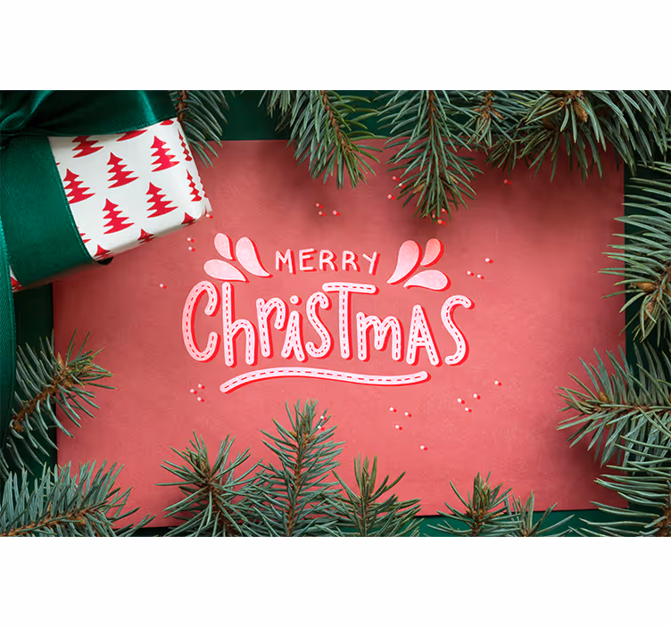 Glædelig julehilsen fototapet jul - TenStickers
