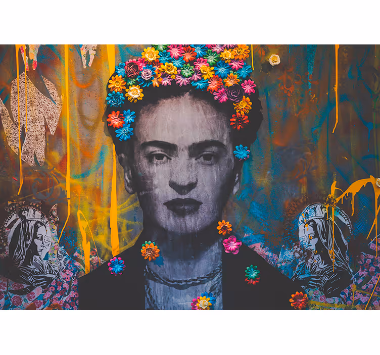 Kahlo boho kunst pige urban kunst fototapet - TenStickers