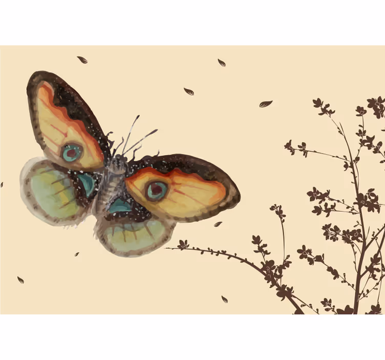 Vintage smuk sommerfugl vintage fototapet - TenStickers