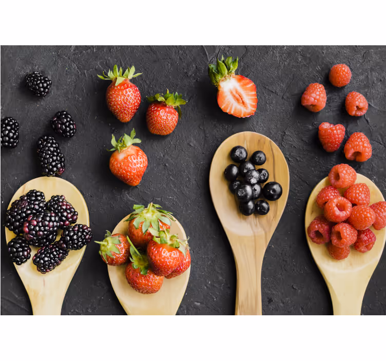 Fototapet blomster berry collection display - TenStickers