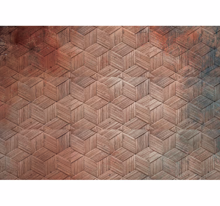 Geometrisk træmønster fototapet marmor - TenStickers