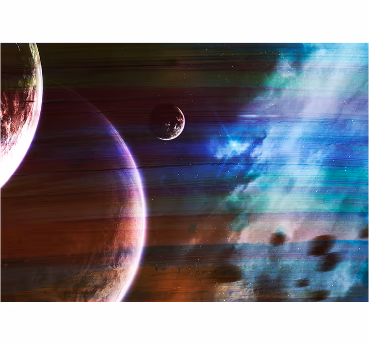 Kosmisk planetarisk scene rummet fototapet - TenStickers