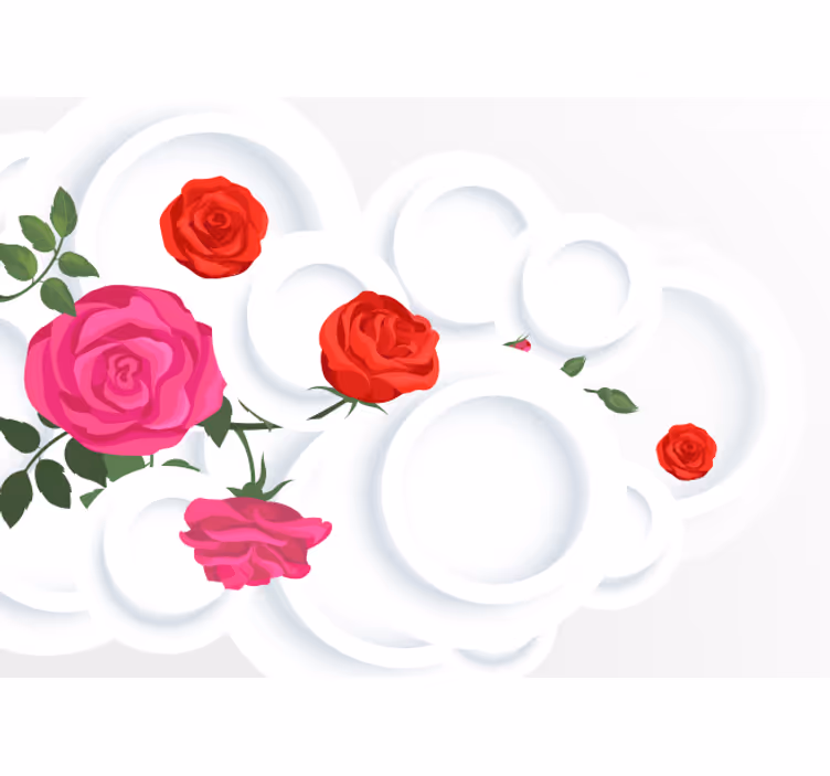 Rosenblomsterarrangement fototapet blomster - TenStickers