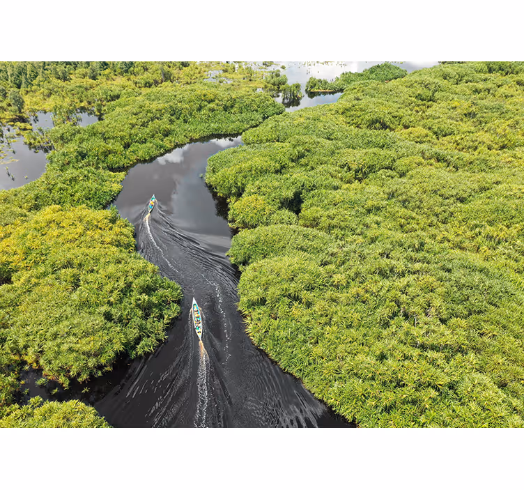 Naturskøn flodrejse landskab fototapet - TenStickers