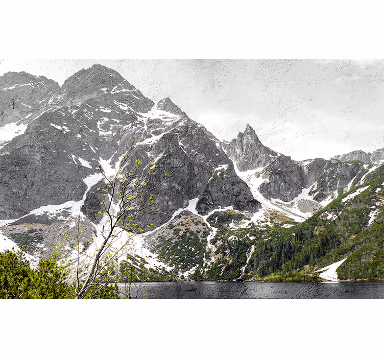 Majestætisk bjergscene landskab fototapet - TenStickers