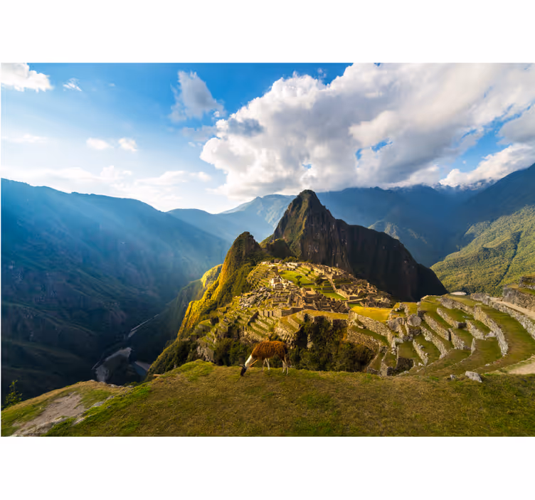 Landskab fototapet machu picchu panorama - TenStickers