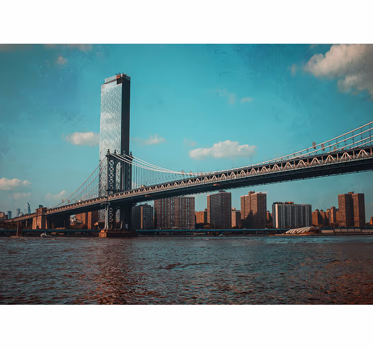 Perspektiv af brooklyn bridge New York fototapet - TenStickers