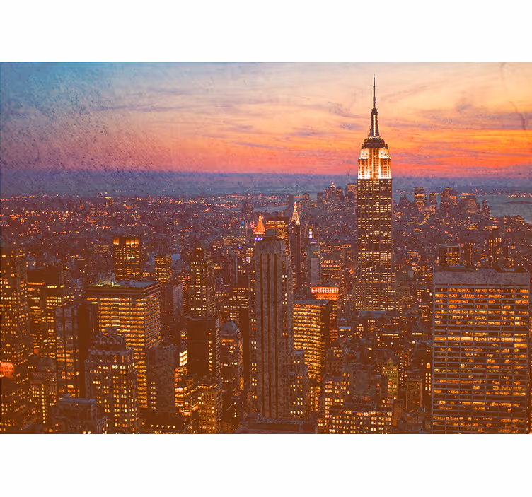 Solnedgang i empire state fototapet af byer - TenStickers