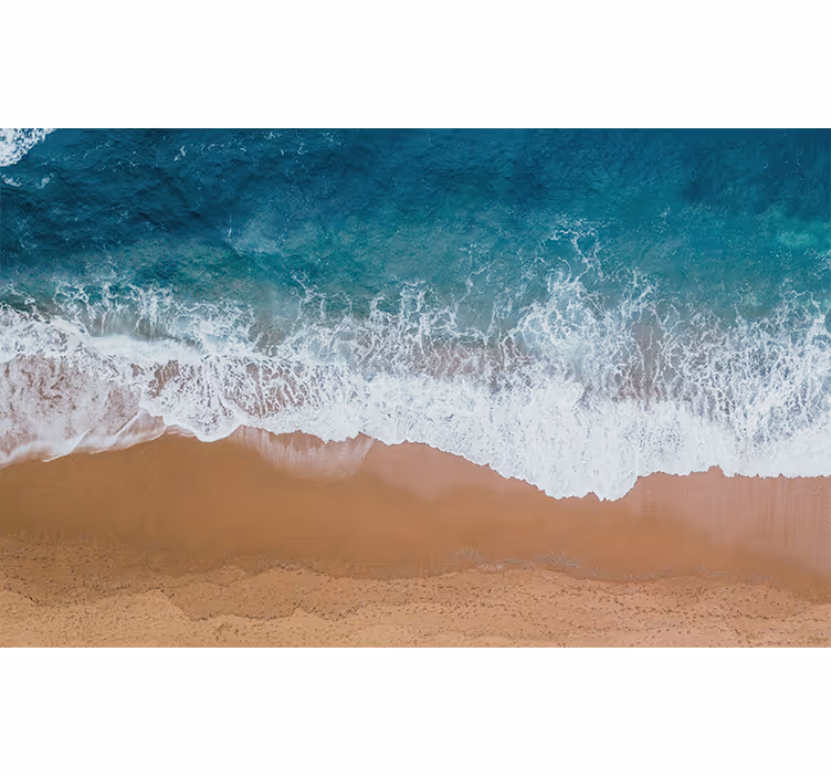 Strand med hav og sand 3d fototapet - TenStickers