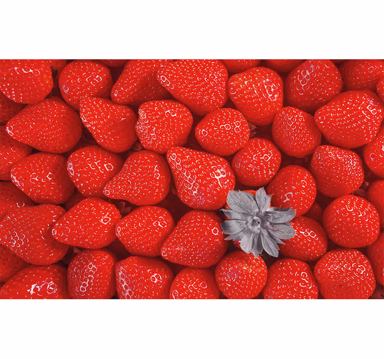 Fototapet blomster jordbær og blomster - TenStickers
