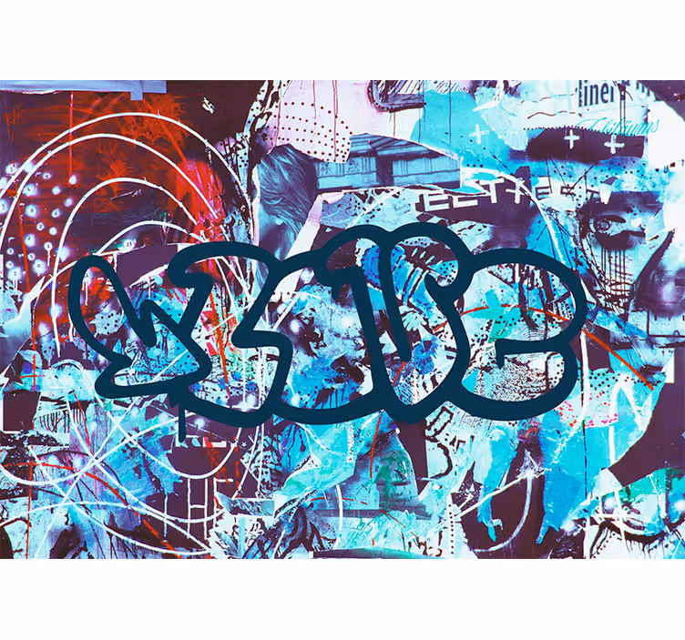 Farverig urban street art graffiti fototapet - TenStickers