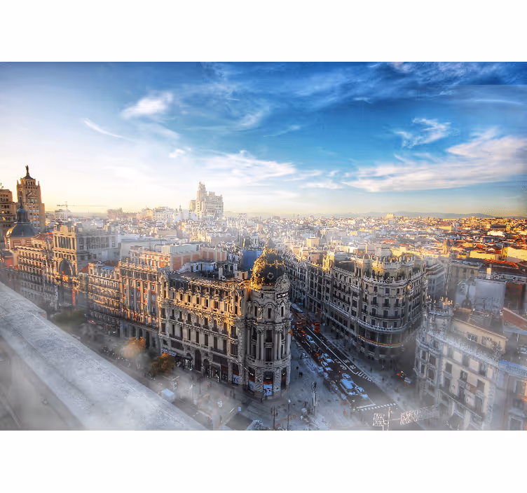 Madrid fototapet med udsigt over byen - TenStickers