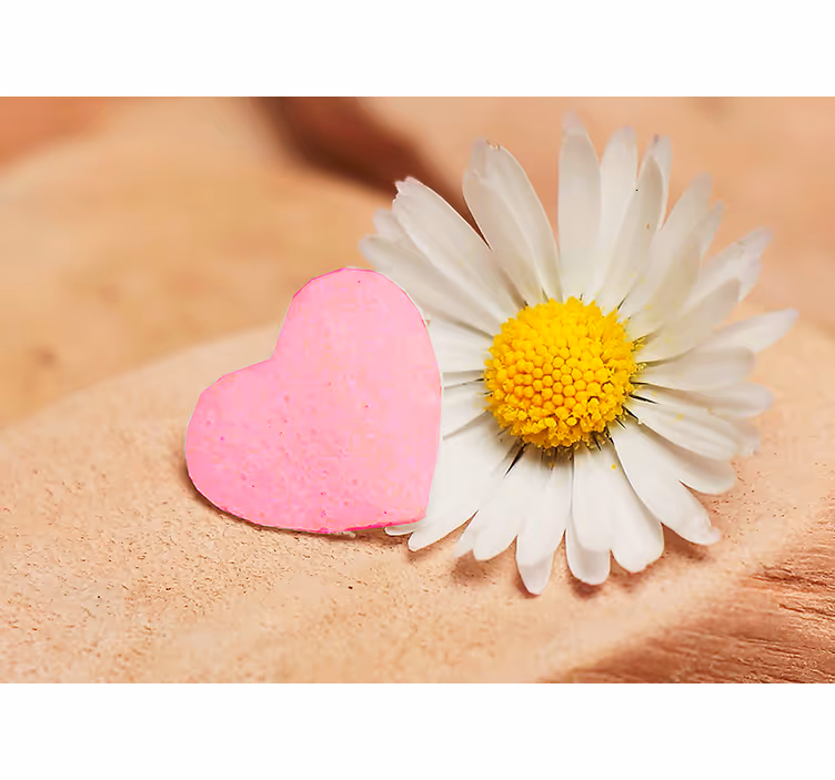 Hjerteblomst blomstre kærlighed fototapet - TenStickers