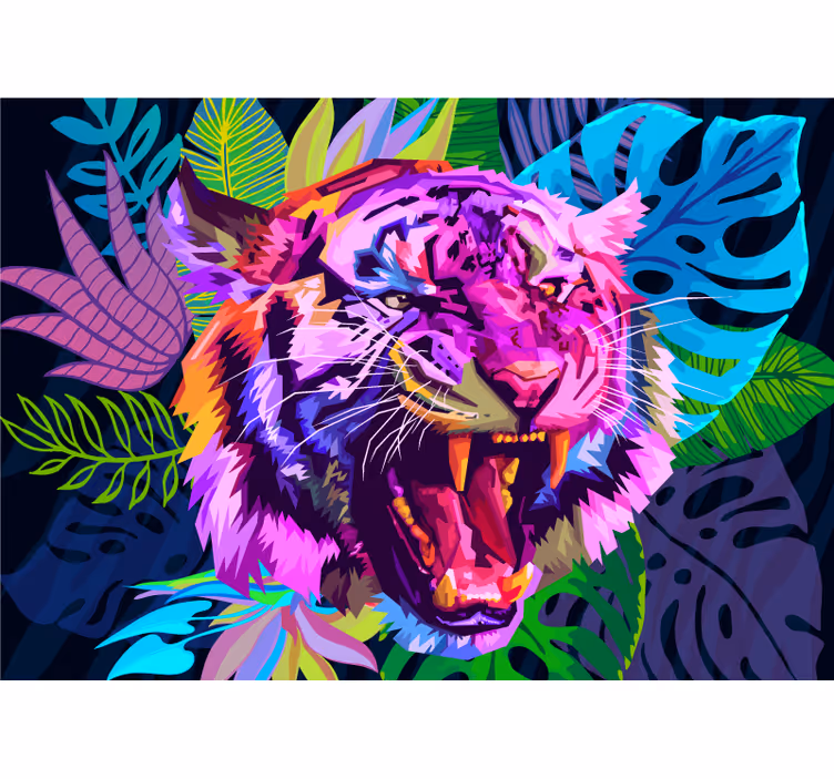3d tiger i galakse fototapet - TenStickers
