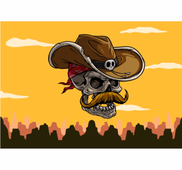 Cowboy kranium design graffiti fototapet - TenStickers