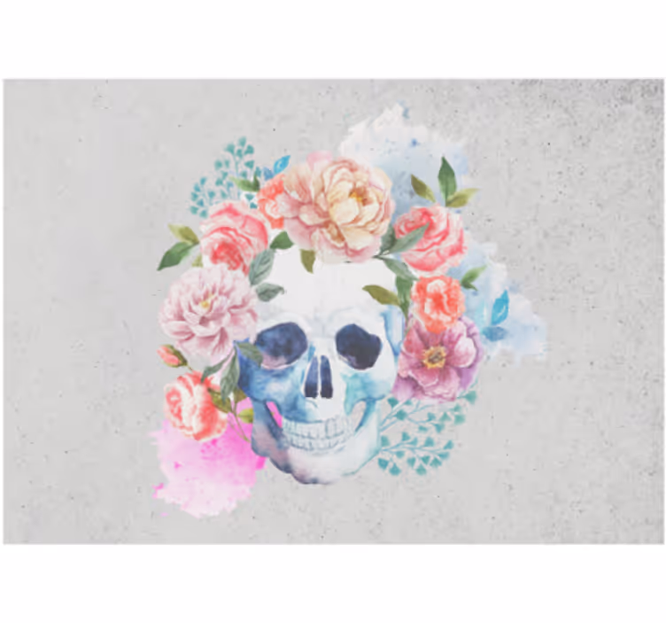 Blomsterkraniekunst fototapet dyr - TenStickers