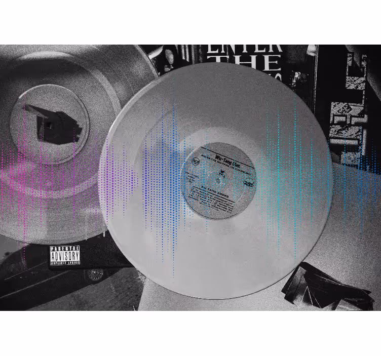 Vinyl lydbølger fototapet musik - TenStickers
