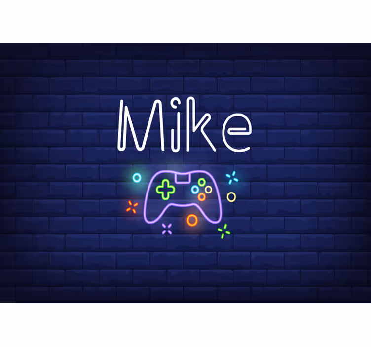 Brugerdefineret navn farverig playstation fototapet - TenStickers