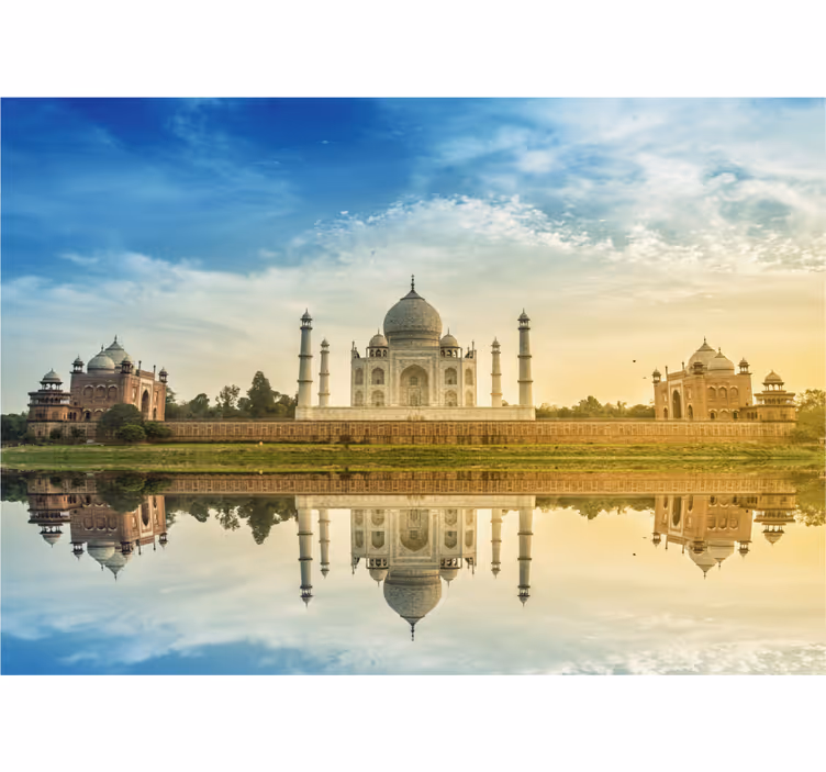 Taj mahal refleksion fototapet af byer - TenStickers